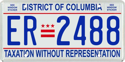 DC license plate ER2488