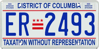 DC license plate ER2493