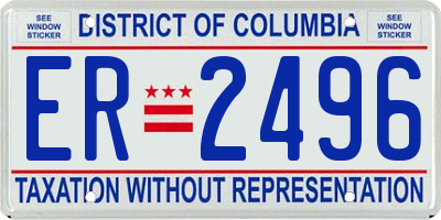 DC license plate ER2496