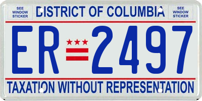 DC license plate ER2497