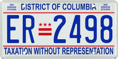 DC license plate ER2498