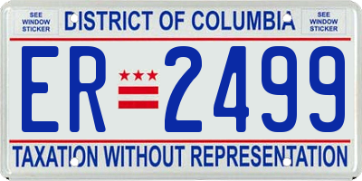 DC license plate ER2499
