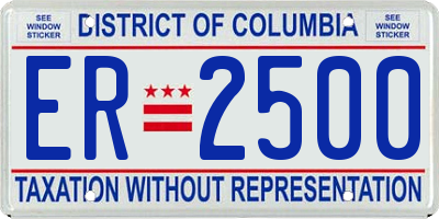 DC license plate ER2500