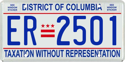 DC license plate ER2501