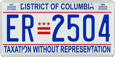 DC license plate ER2504
