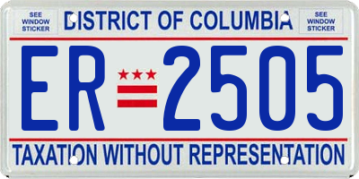DC license plate ER2505
