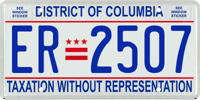 DC license plate ER2507