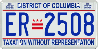 DC license plate ER2508