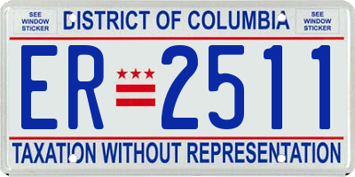 DC license plate ER2511