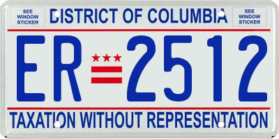 DC license plate ER2512