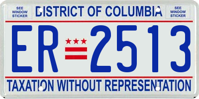 DC license plate ER2513