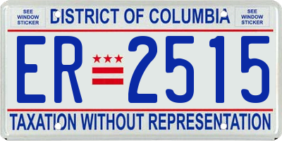 DC license plate ER2515