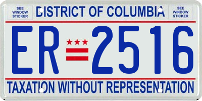 DC license plate ER2516