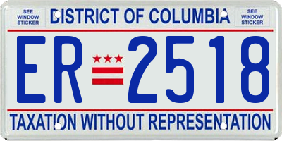 DC license plate ER2518