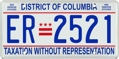 DC license plate ER2521