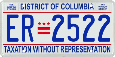 DC license plate ER2522