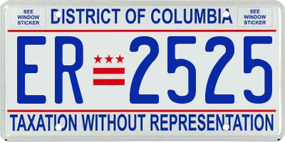 DC license plate ER2525