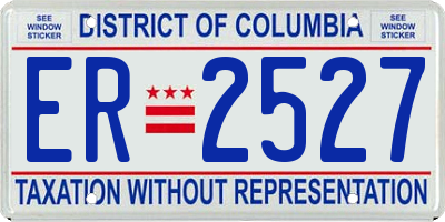 DC license plate ER2527