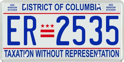 DC license plate ER2535