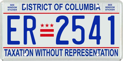 DC license plate ER2541