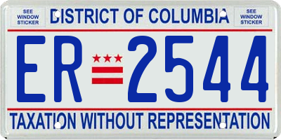 DC license plate ER2544