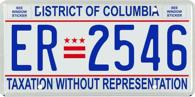 DC license plate ER2546