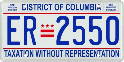 DC license plate ER2550