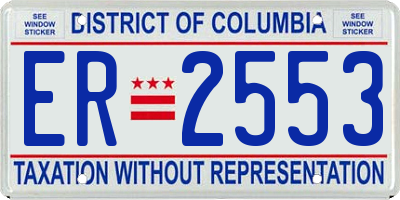 DC license plate ER2553