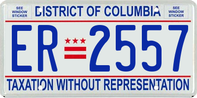 DC license plate ER2557