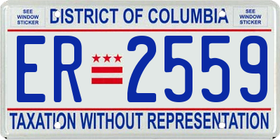 DC license plate ER2559