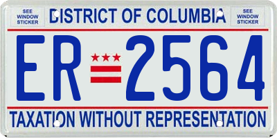 DC license plate ER2564
