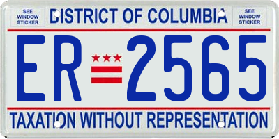 DC license plate ER2565