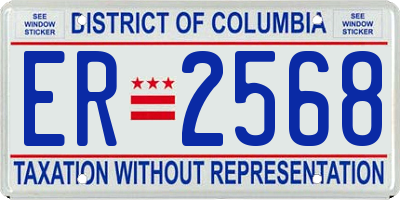 DC license plate ER2568