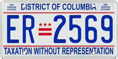 DC license plate ER2569