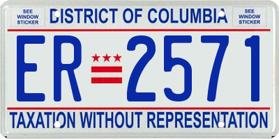 DC license plate ER2571