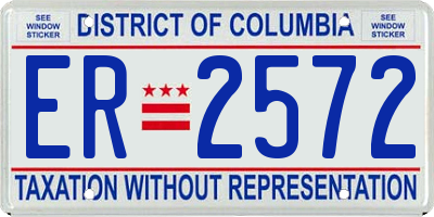 DC license plate ER2572