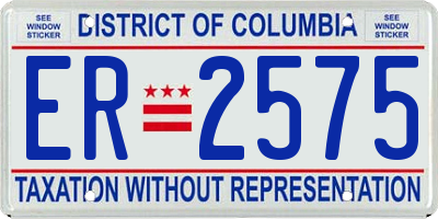DC license plate ER2575