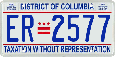 DC license plate ER2577