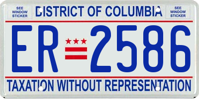 DC license plate ER2586