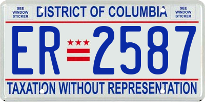 DC license plate ER2587