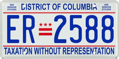 DC license plate ER2588