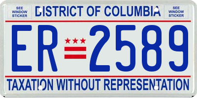 DC license plate ER2589