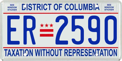 DC license plate ER2590