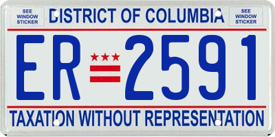 DC license plate ER2591