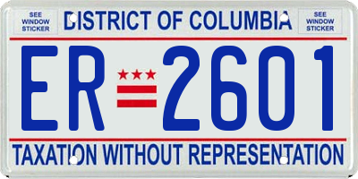 DC license plate ER2601