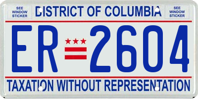 DC license plate ER2604