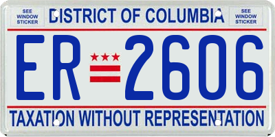 DC license plate ER2606