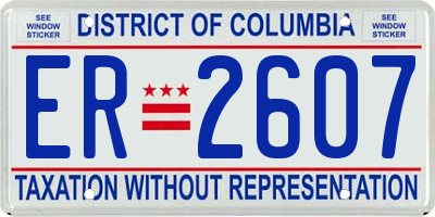 DC license plate ER2607