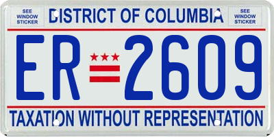 DC license plate ER2609