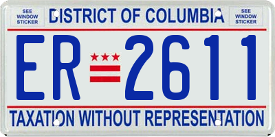DC license plate ER2611